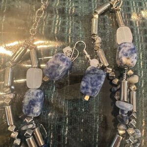 - Blue beaded jewelry set